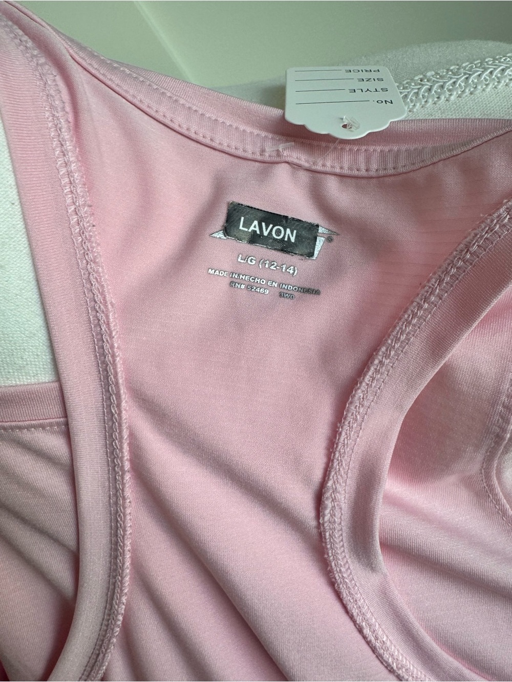 LAvon Light Pink Racerback Tank Top with Side Drawstring - Picture 6 of 6